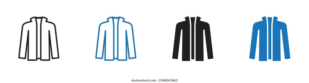 Jacket icon Vector set outline