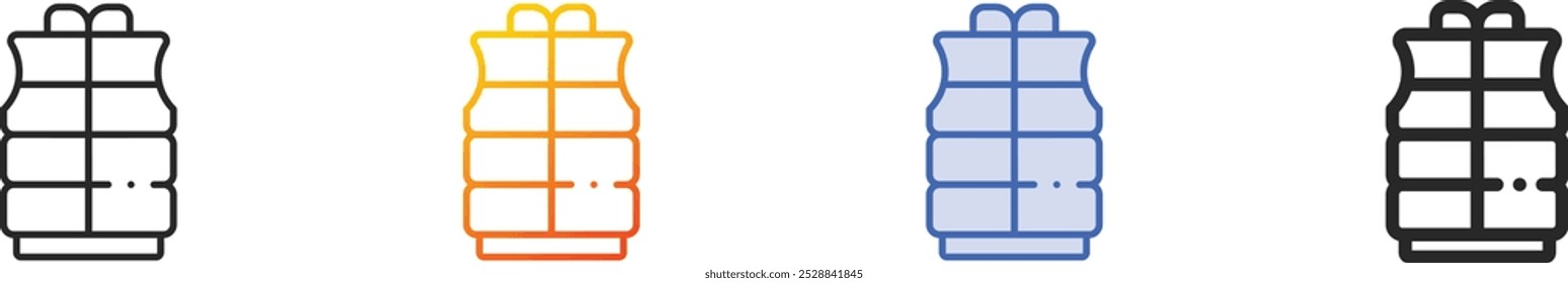 jacket icon.Thin Linear, Gradient, Blue Stroke and bold Style Design Isolated On White Background