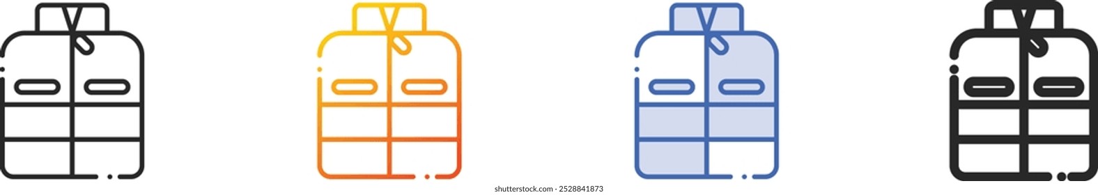jacket icon.Thin Linear, Gradient, Blue Stroke and bold Style Design Isolated On White Background