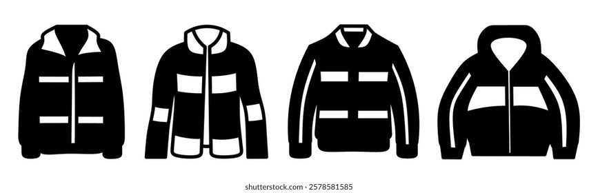 Jacket illustration. Jacket icon vector set. Design for business. Stock vector.