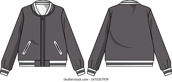 jacket for lady vector template pattern