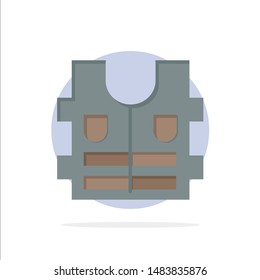 Jacket, Life, Safety Abstract Circle Background Flat color Icon