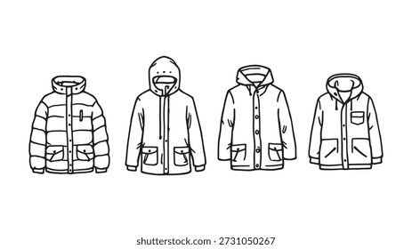 Jacke Linie Kunst Skizze Schaffung stilvolle Kleidung für Mode-Liebhaber