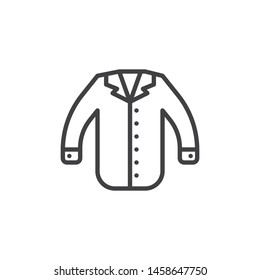 Jacket line icon. linear style sign for mobile concept and web design. Long sleeve jacket outline vector icon. Symbol, logo illustration. Vector graphics