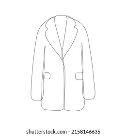 Jacket long sleeve blazer flat sketch vector silhouette