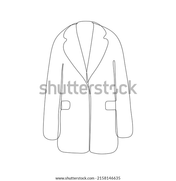 Jacket\
long sleeve blazer flat sketch vector\
silhouette