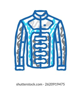 Vector de boceto de icono de doodle de motocicleta de la chaqueta. signo de motocicleta de la chaqueta. ilustración de símbolo aislado