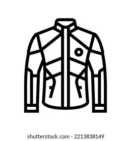 jacket motorcycle line icon vector. jacket motorcycle sign. isolated contour symbol black illustration