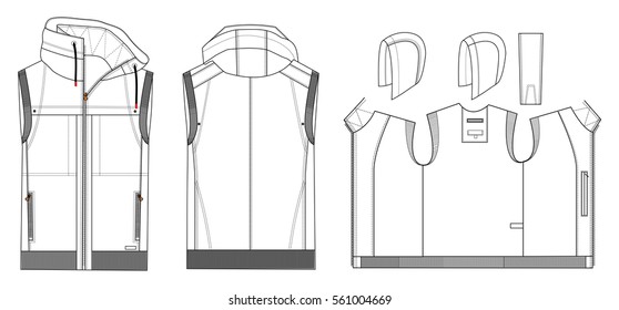 Jacket No Sleeves Stock Vector (Royalty Free) 561004669 | Shutterstock