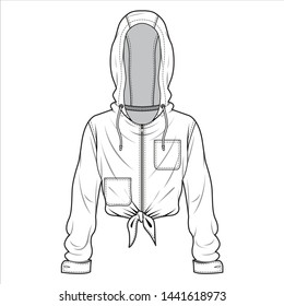 Jacket Outer fashion flat sketch template