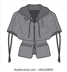 Jacket Outer fashion flat sketch template