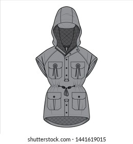 Jacket Outer fashion flat sketch template