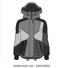 Jacket Outer fashion flat sketch template