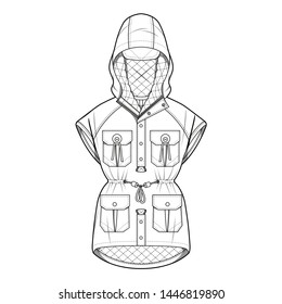Jacket Outer fashion flat sketch template
