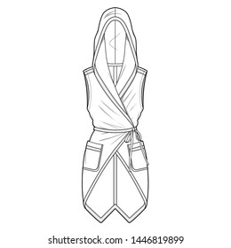 Jacket Outer fashion flat sketch template