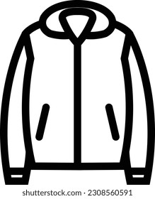 Rahmensymbol des Jackets Abenteuer-Symbol-Set. Linie mit bearbeitbarem Strich. Vektorgrafik einzeln auf weißem Hintergrund.