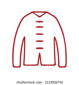 Jacket outline icon isolated on white background