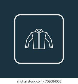 Jacket Outline Symbol. Premium Quality Isolated Cardigan Element In Trendy Style.