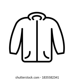jacket outline vector icon. jacket icon for web, mobile apps and ui design. Clothes illustration isolated on white background.