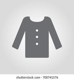 Jacket or overcoat with buttons vector icon
