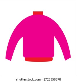 The jacket is pink and warm. Vector illustration.