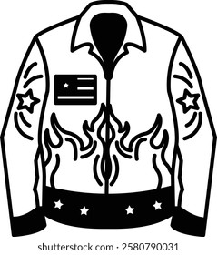 A jacket with a red star and a white star on it