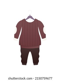 Jacket and shorts. A set of children's clothes for a boy. Isolated. Vector illustration in cartoon style.