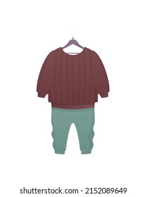 Chaqueta y pantalones cortos. Un conjunto de ropas para niños para un niño. Aislado. Ilustración vectorial al estilo de las caricaturas.