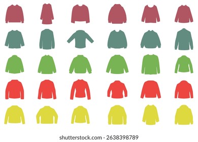 Jacket Silhouette Icon Set Design