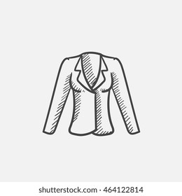 Jacket sketch icon for web, mobile and infographics. Hand drawn vector isolated icon.