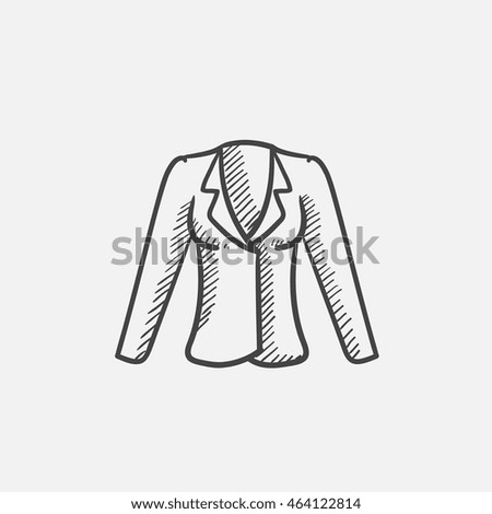 Jacket sketch icon for web, mobile and infographics. Hand drawn vector isolated icon.