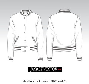 Varsity Jacket Front Back Template Vector Stock Vector (Royalty Free ...