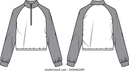 jacket sport vector template pattern front and back view