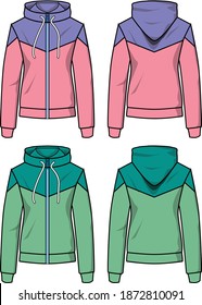 jacket sport for woman vector template pattern