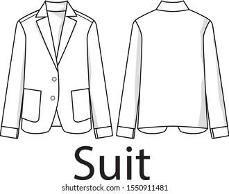 Jacket suit vector isolated on the white background