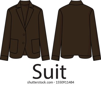 Jacket suit vector isolated on the white background