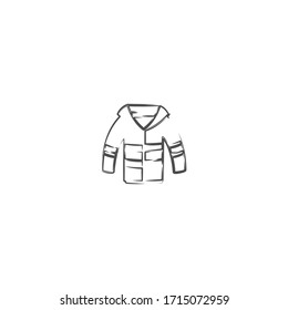 jacket or sweater logo icon design with simple line art style