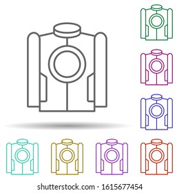 Jacket, technology in multi color style icon. Simple thin line, outline vector of future world icons for ui and ux, website or mobile application