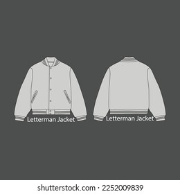 diseño vectorial de burla de la plantilla de la chaqueta. CAD de letterman