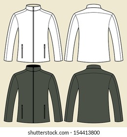 Jacket template in black and white - front & back 