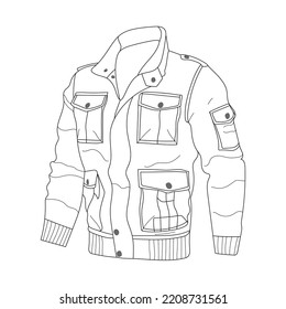 Jacket template design vector line art illustration