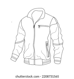 Jacket Template Design Vector Line Art Stock Vector (Royalty Free ...