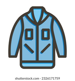 Jacket Thick Line Filled Colors For Personal And Commercial Use.
