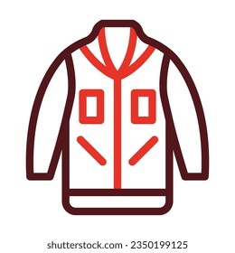 Línea Gruesa Chaqueta Dos Iconos De Color Para Uso Personal Y Comercial.
