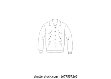 Jacket For Traveling Vector Outline Illustration Object