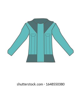Jacket turquoise icon. Simple outline colored vector of woman clothes icons for ui and ux, website or mobile application