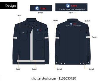 Jacket uniform vector white background