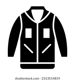 Jacket Vector Glyph Icon For Personal And Commercial Use.
