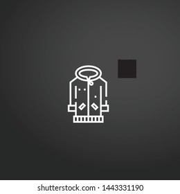 Jacket vector icon. Jacket concept stroke symbol design. Thin graphic elements vector illustration, outline pattern for your web site design, logo, UI. EPS 10.
