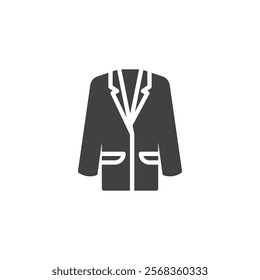 Jacket vector icon. filled flat sign for mobile concept and web design. Blazer jacket glyph icon. Symbol, logo illustration. Vector graphics